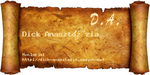 Dick Anasztázia névjegykártya